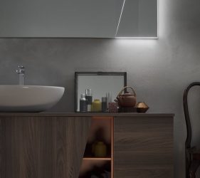 dettaglio mobile lavandino bagno in ambiente moderno e semplice